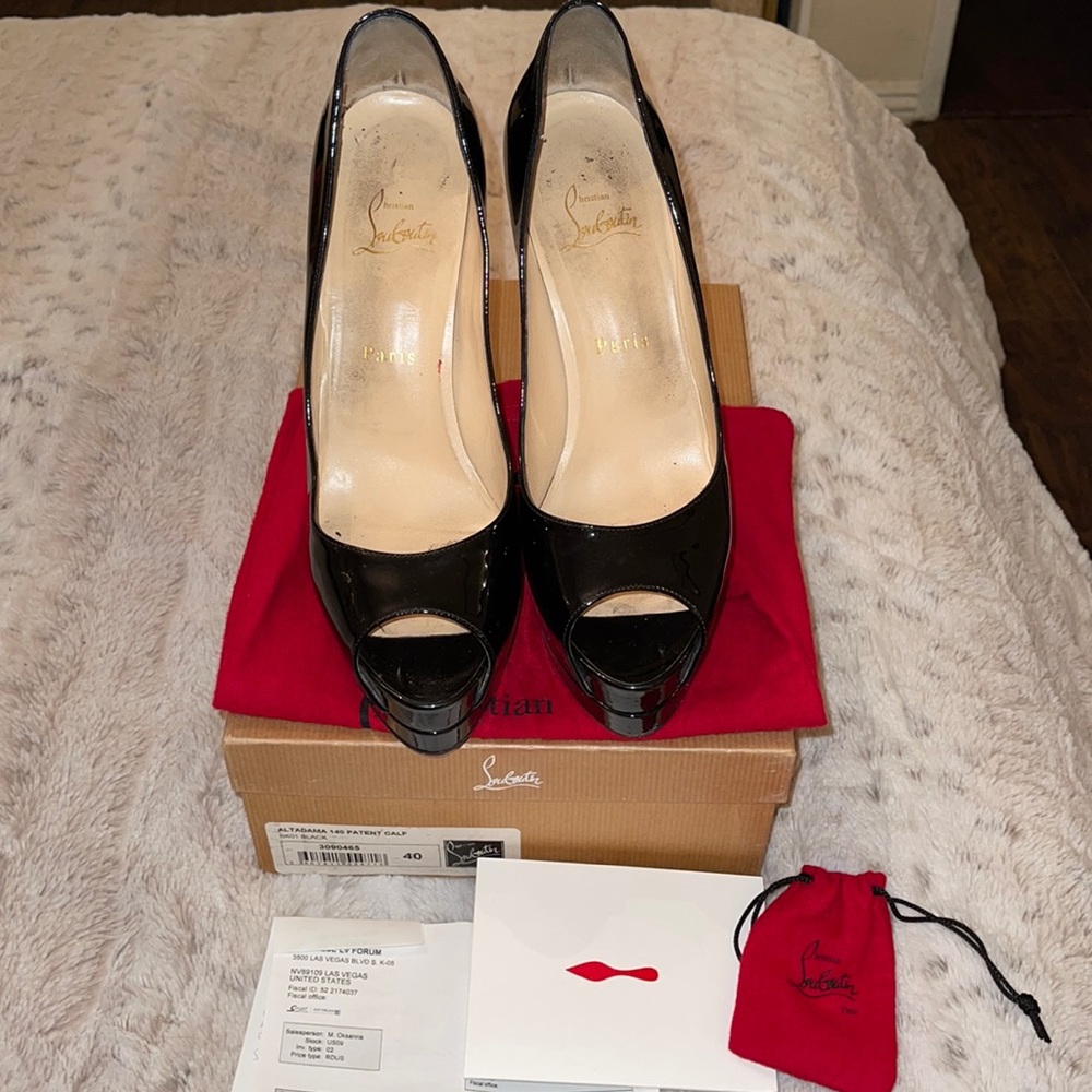 Christian Louboutin Altadama 140 Black patent leather
